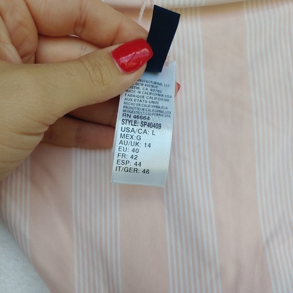 Splendid Vertical Stripe Light Pink Cutout Bikini Summer - Picture 7 of 7